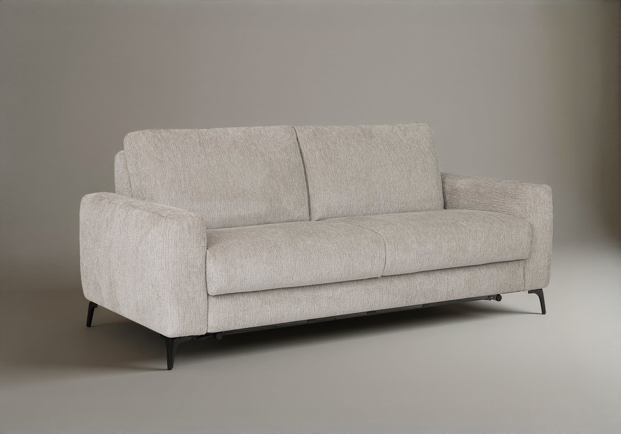 Canapé convertible express 3 places en velours chiné beige NONA