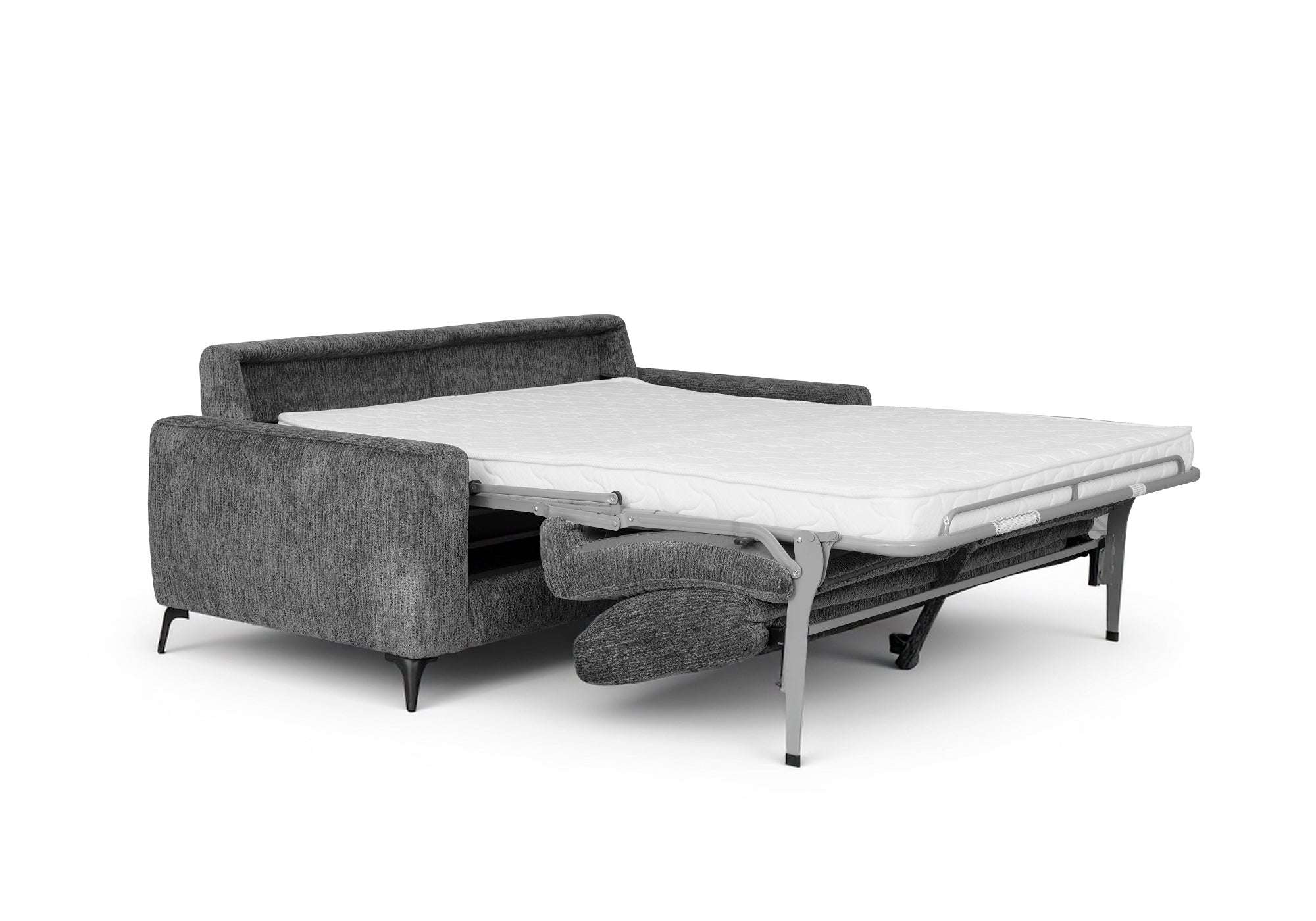 Canapé convertible express 3 places en velours chiné gris foncé NONA