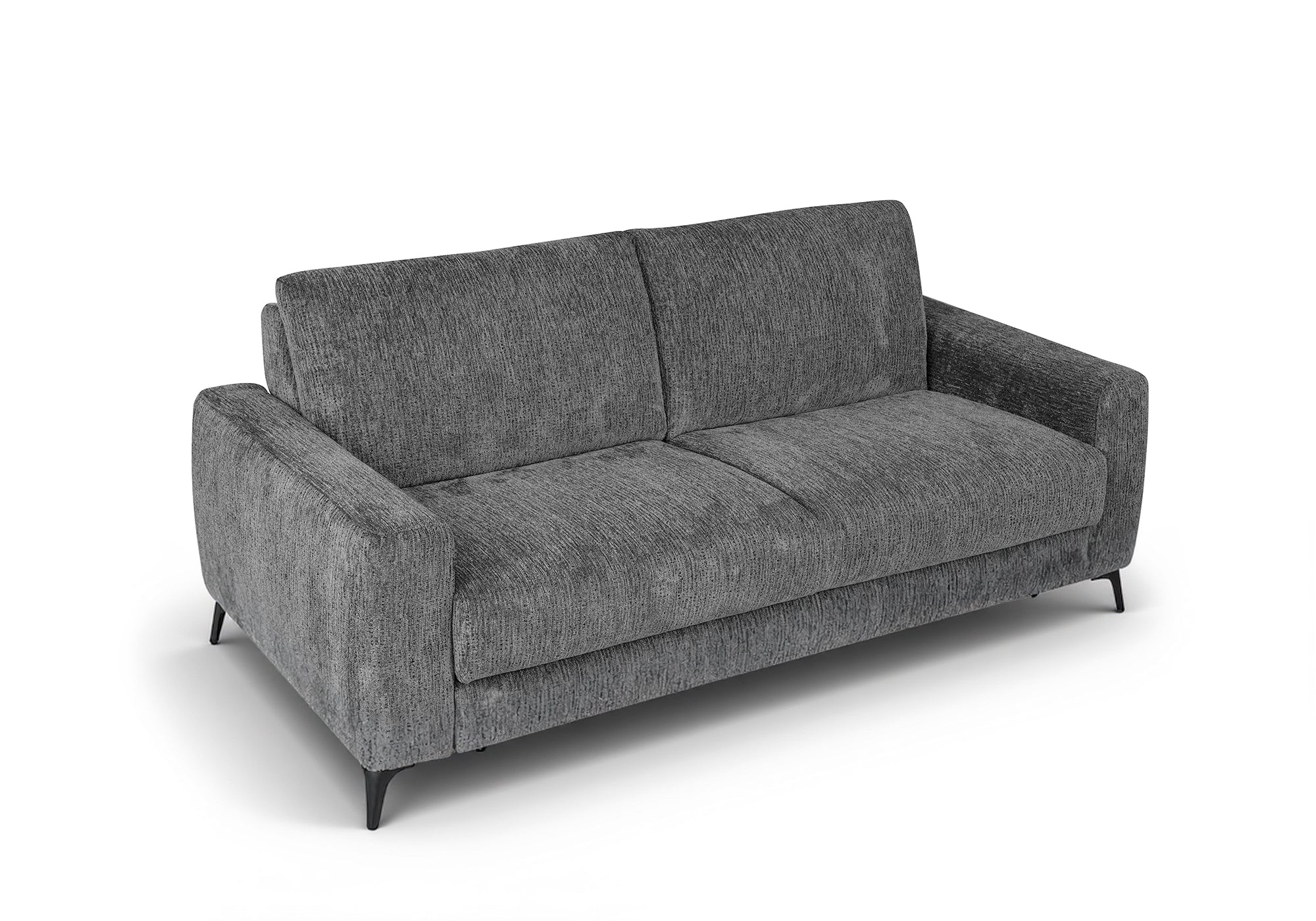 Canapé convertible express 3 places en velours chiné gris foncé NONA