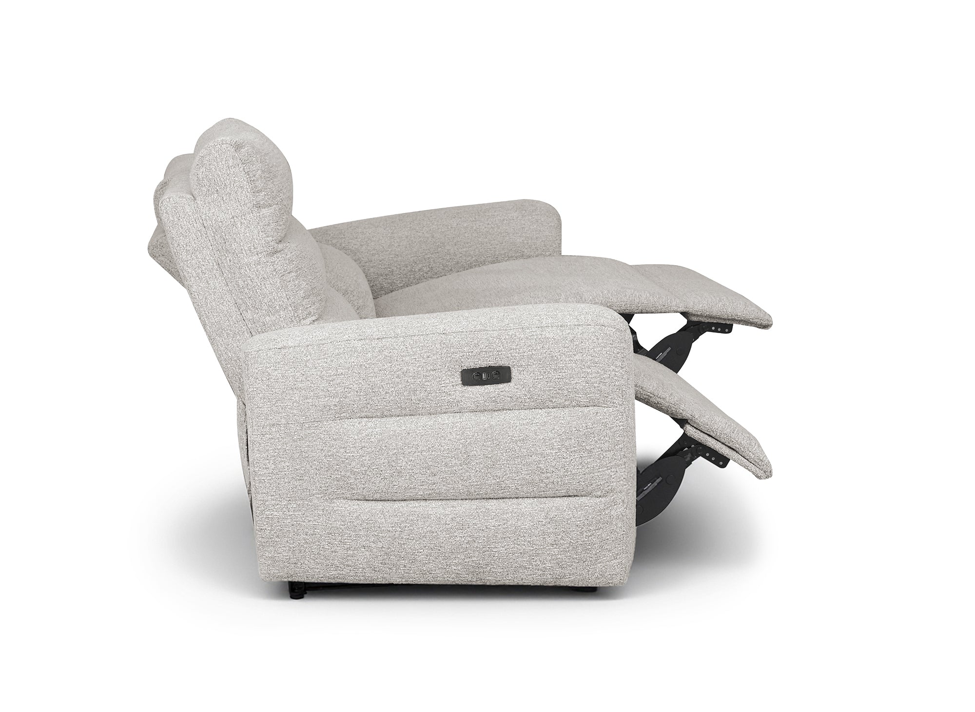 Canapé 3 places relax électrique en tissu bouclette beige DAVY