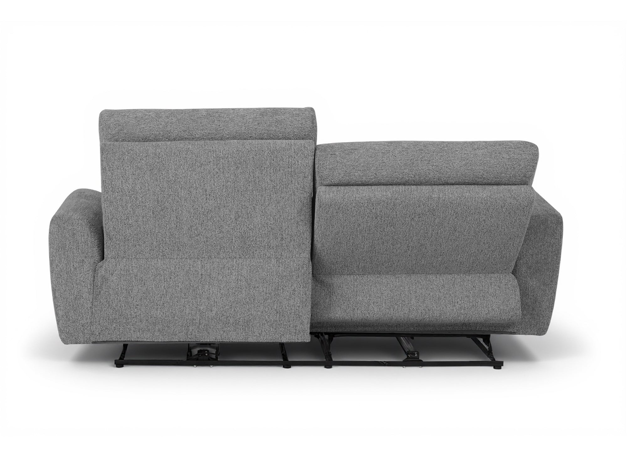 Canapé 3 places relax électrique en tissu bouclette gris DAVY