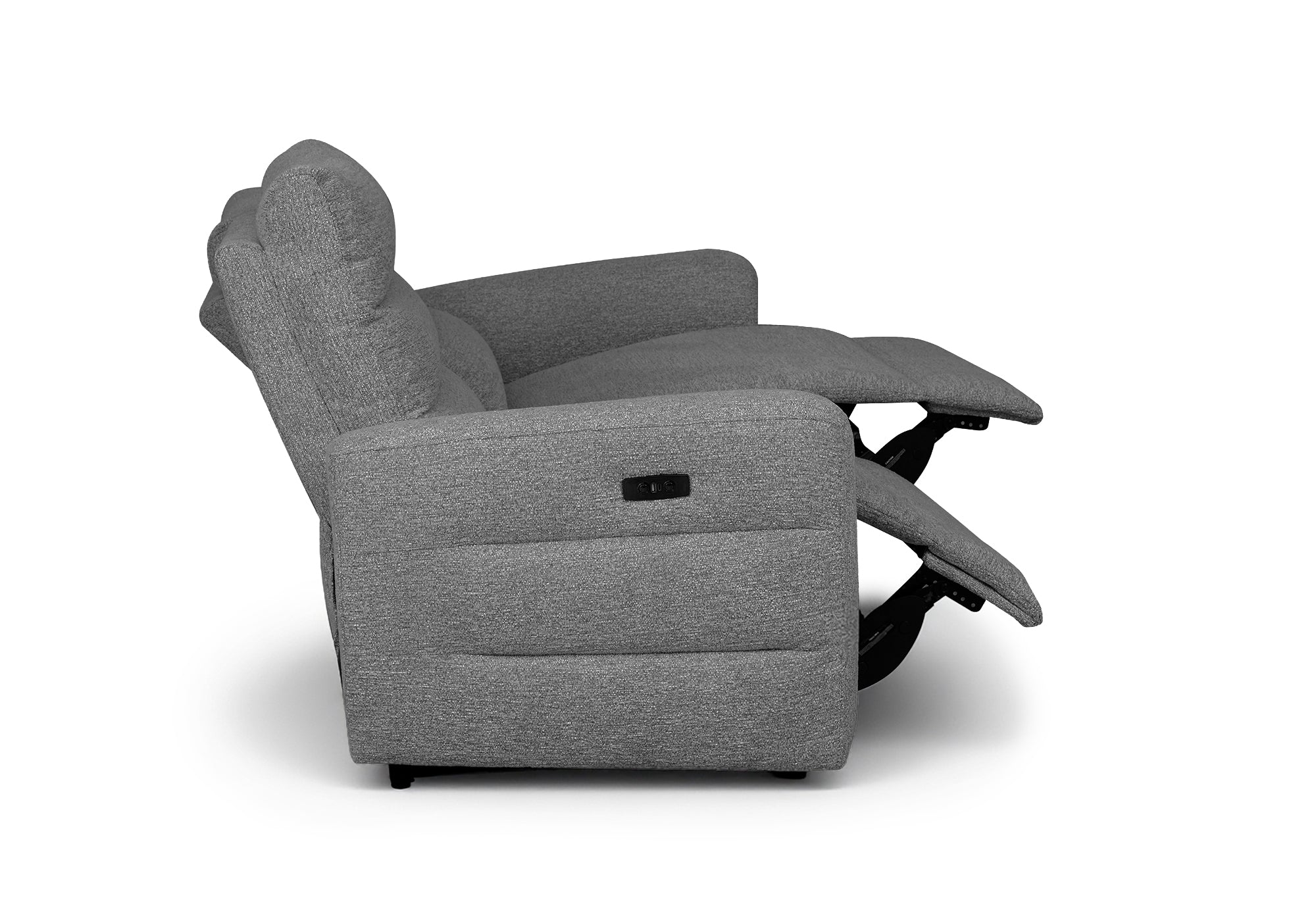 Canapé 3 places relax électrique en tissu bouclette gris DAVY