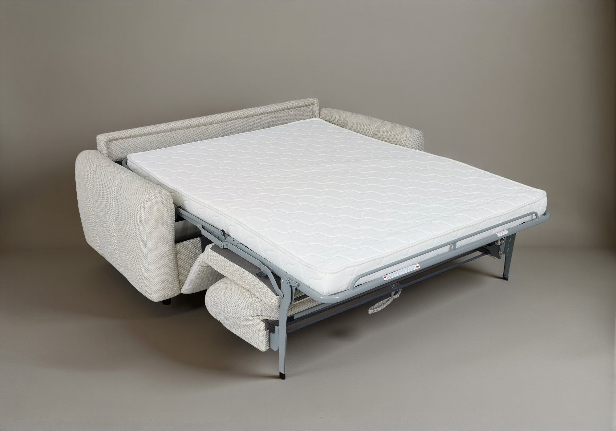 Canapé convertible 3 places en tissu beige ISANDRO