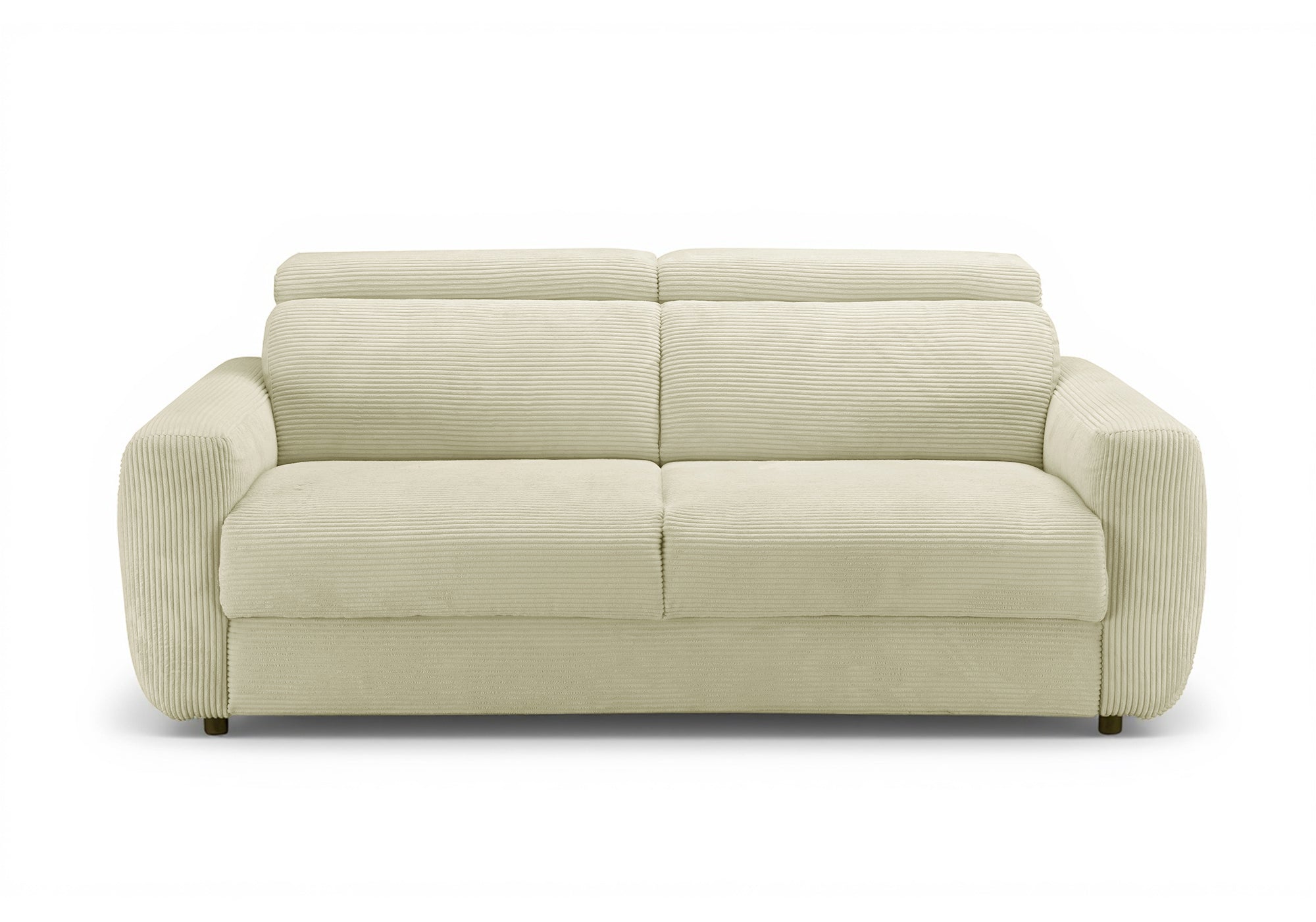 Canapé convertible express 3 places en velours côtelé beige TOGO