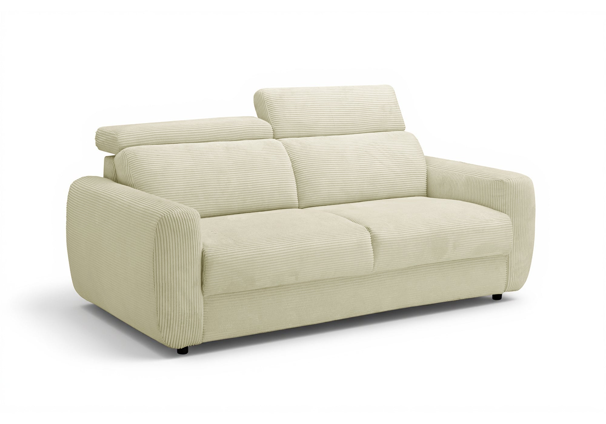 Canapé convertible express 3 places en velours côtelé beige TOGO