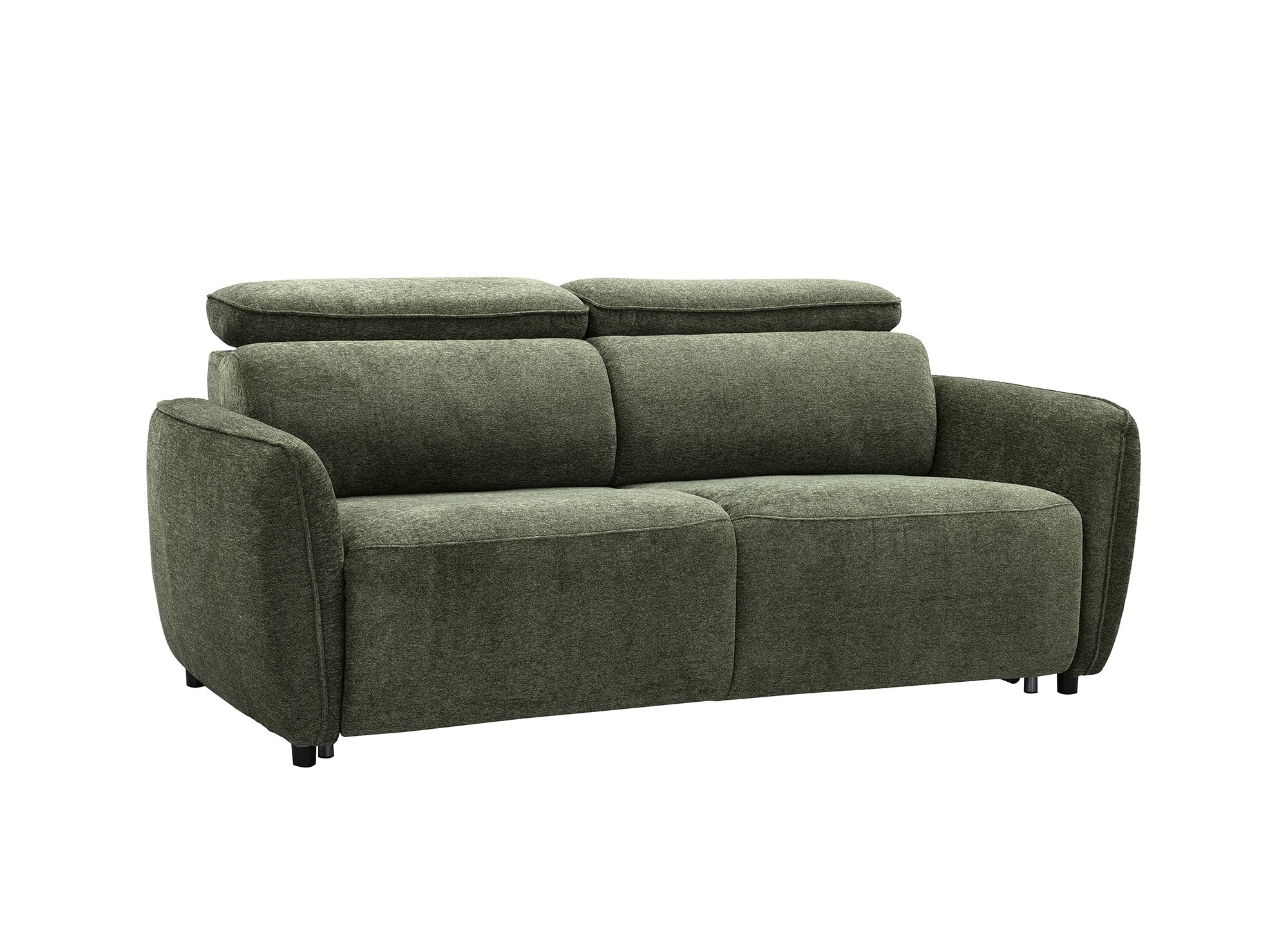 Canapé convertible express 3 places en tissu texturé vert JACINTHE