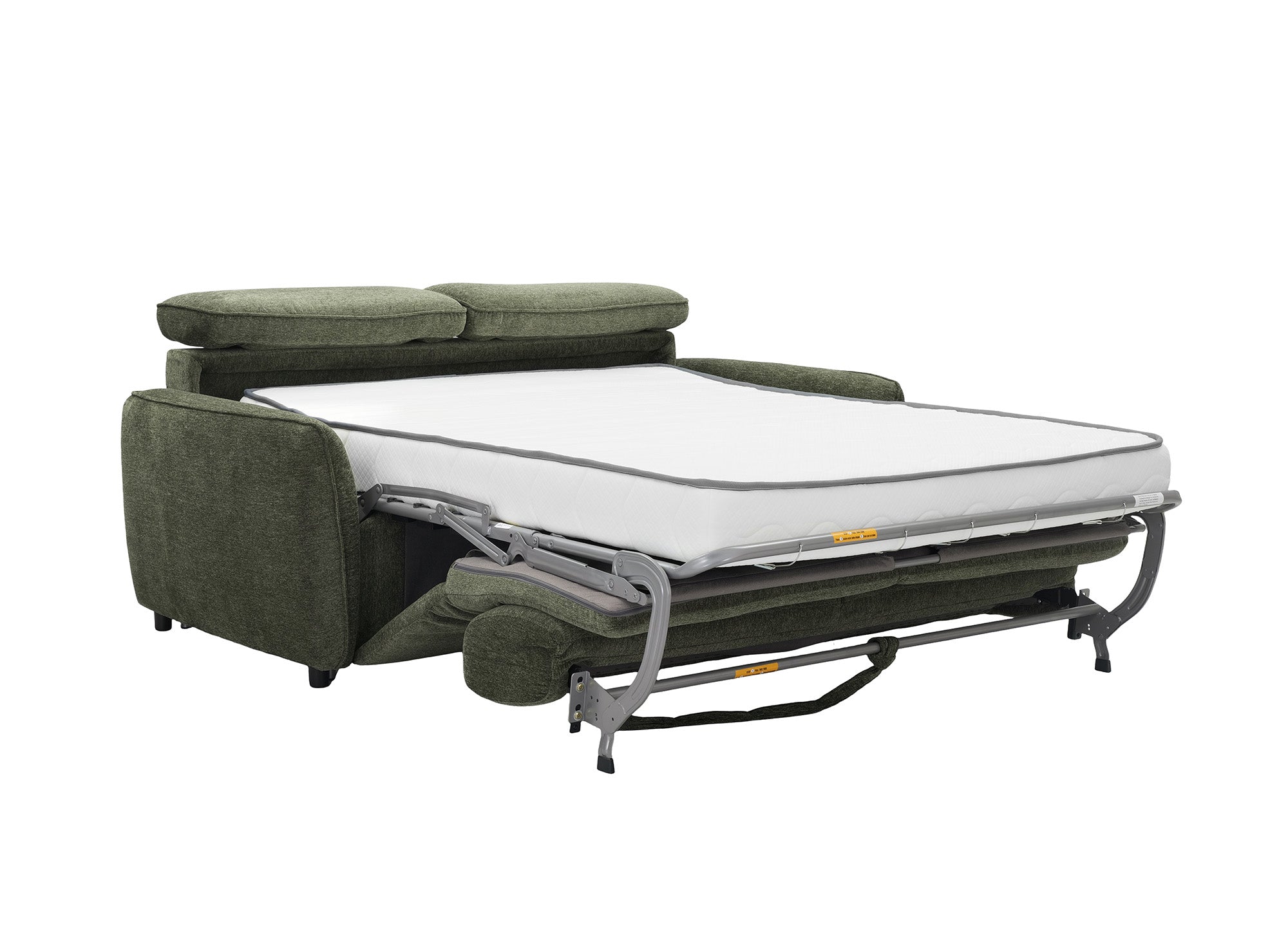Canapé convertible express 3 places en tissu texturé vert JACINTHE