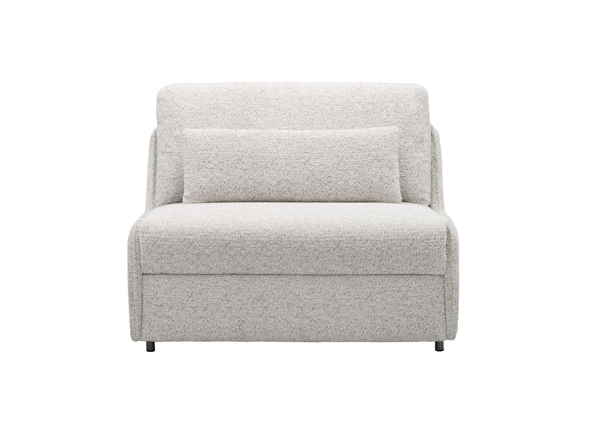 Canapé convertible express 1 place en tissu bouclette beige IMELDA