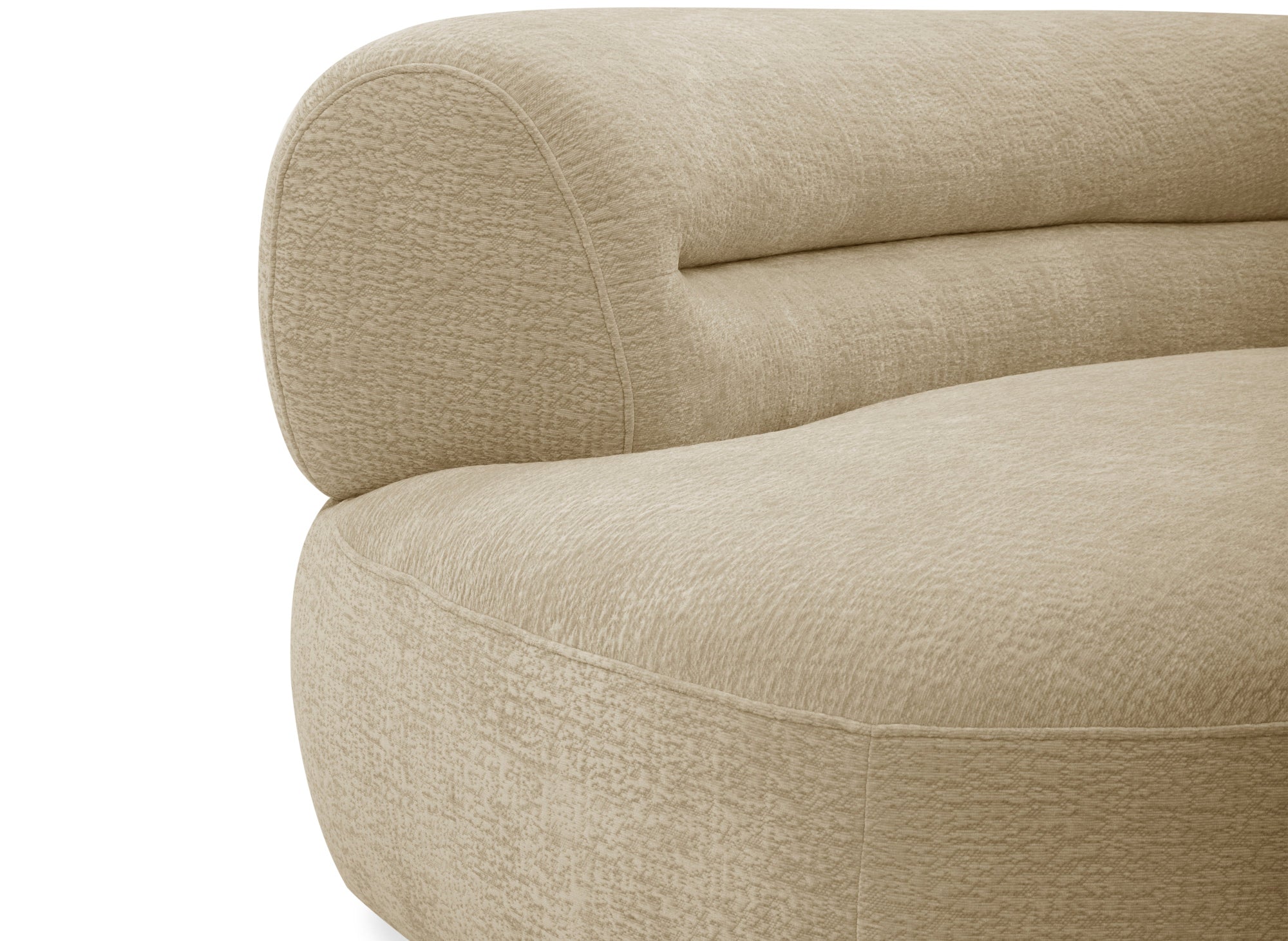 Canapé droit 5 places en velours tissé beige IMENIA
