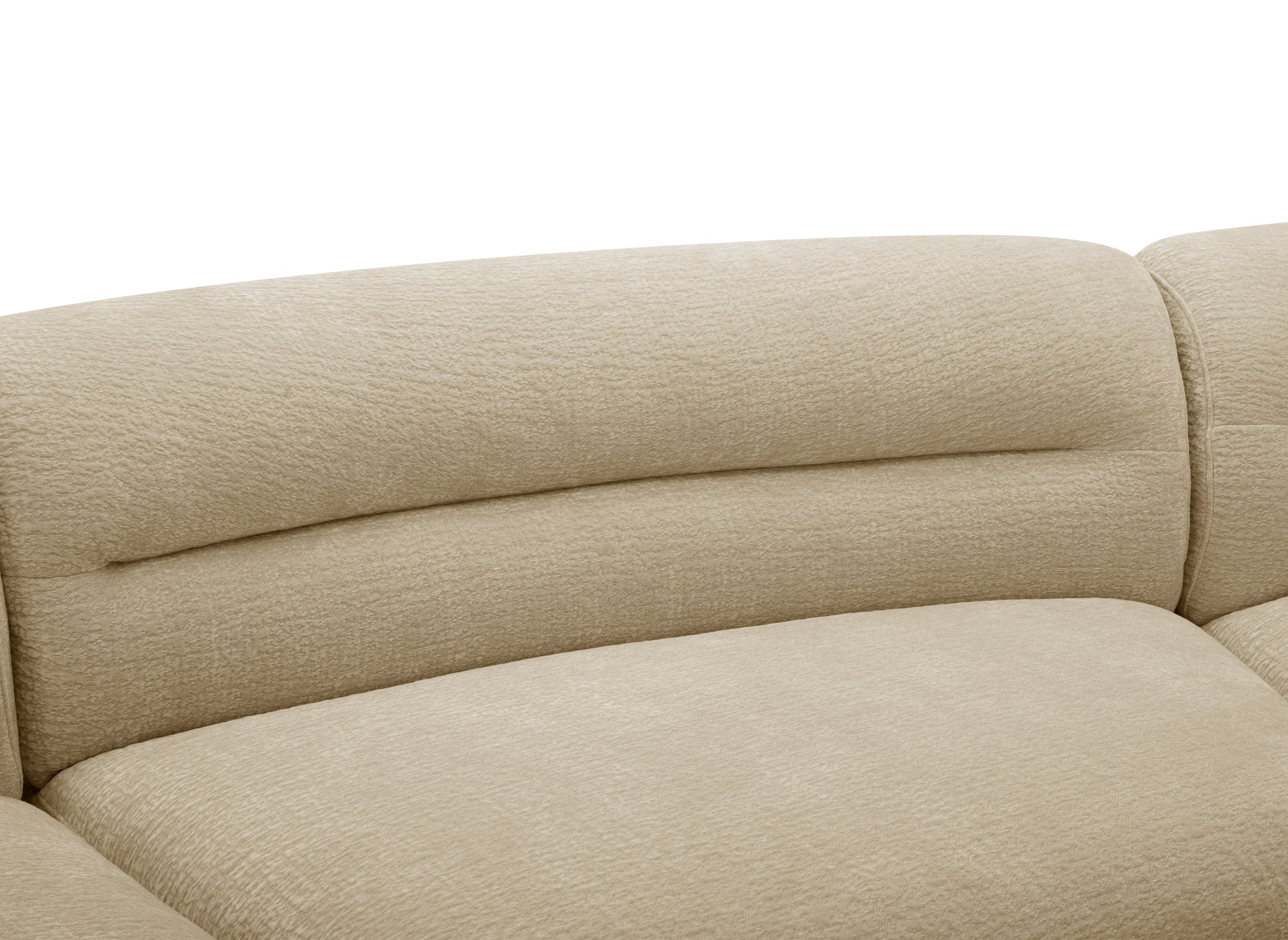 Canapé droit 5 places en velours tissé beige IMENIA