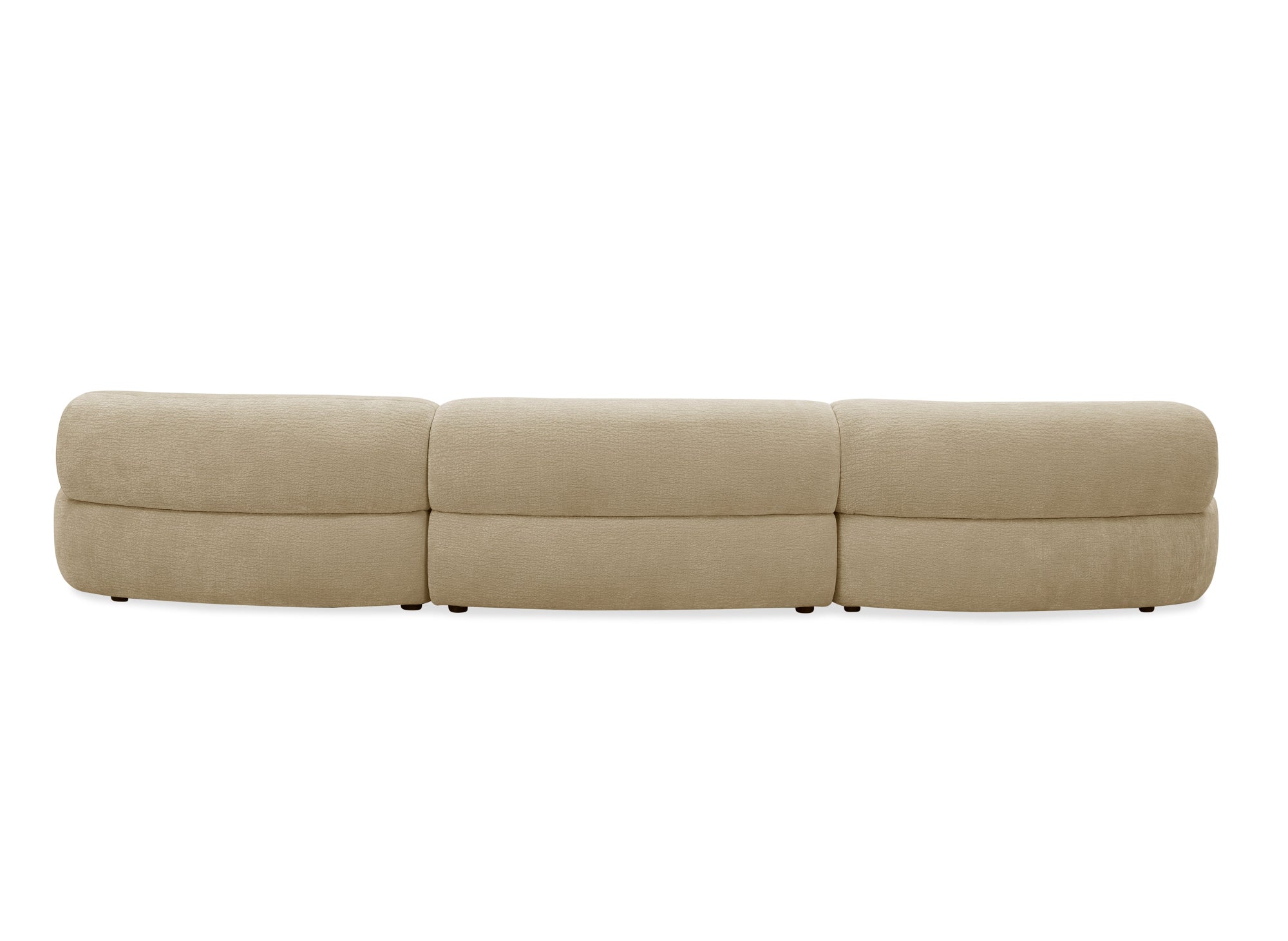 Canapé droit 5 places en velours tissé beige IMENIA