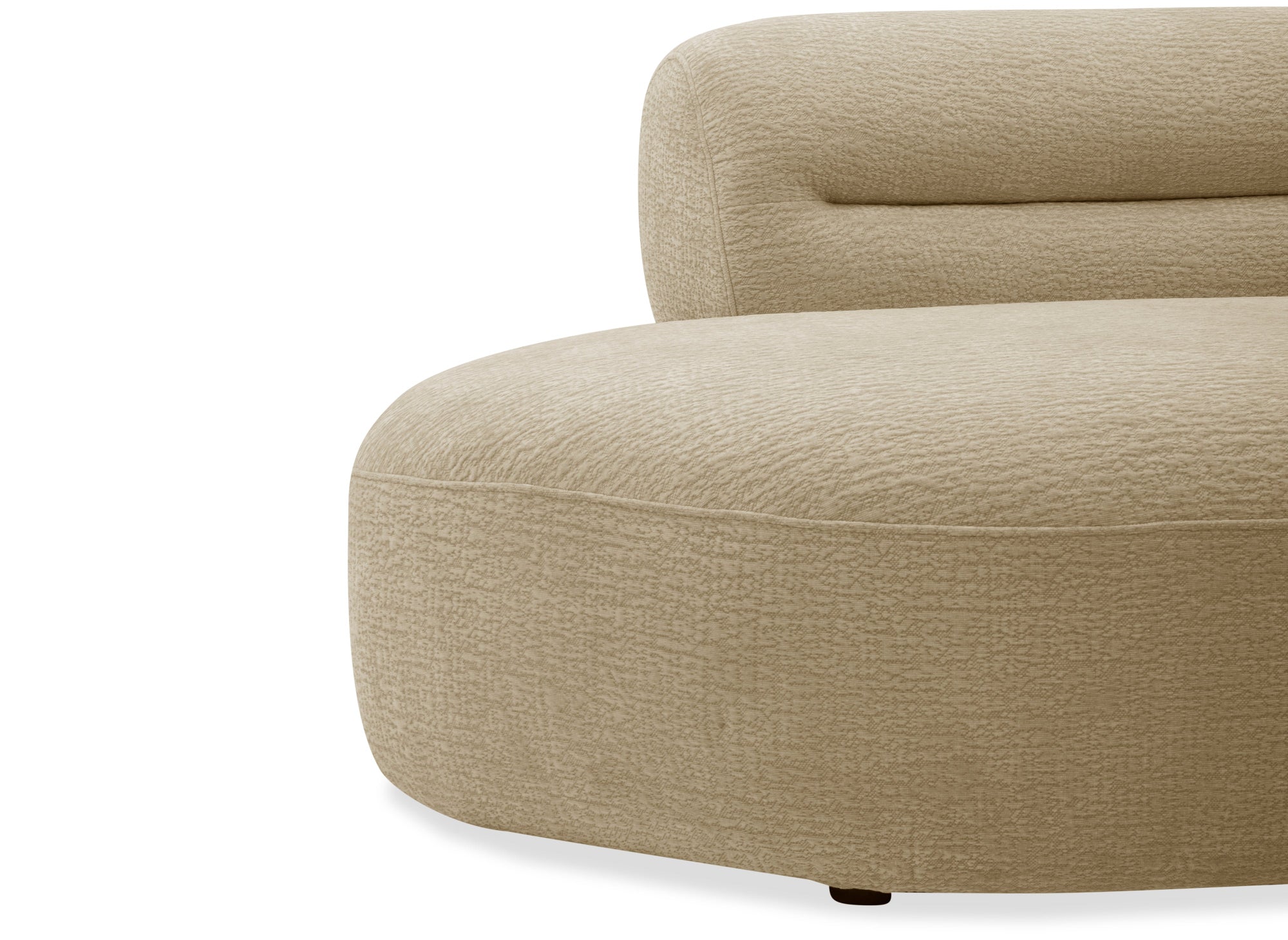 Canapé droit 5 places en velours tissé beige IMENIA