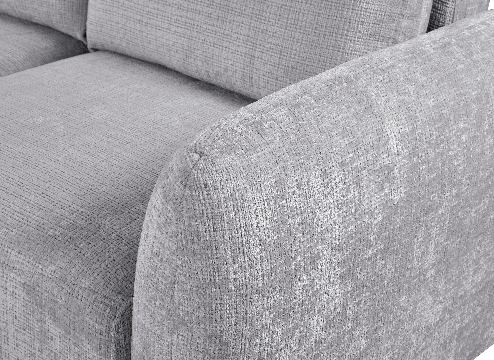 Canapé d'angle convertible avec coffre en velours chiné gris MARLA - Angle gauche