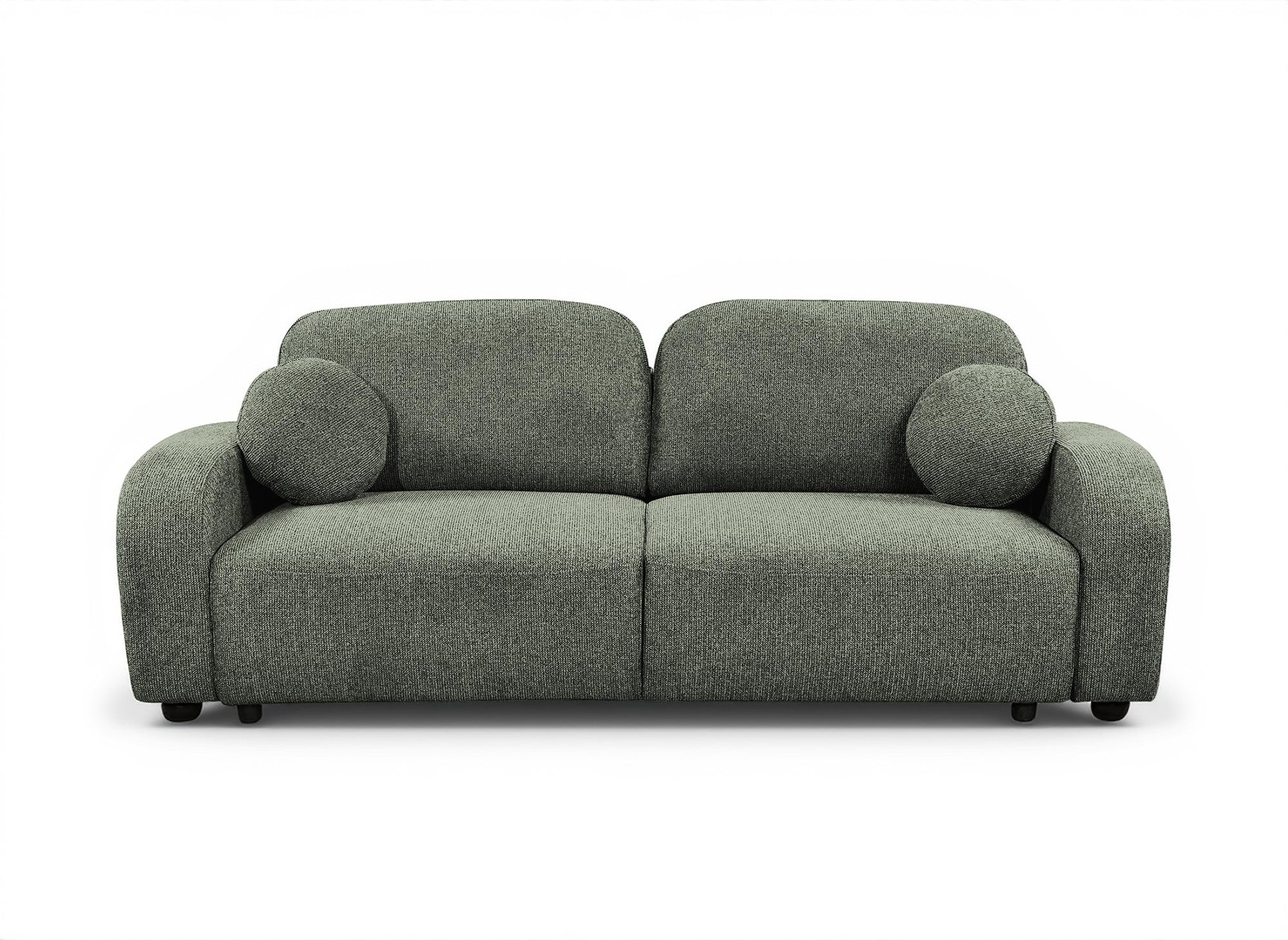 Canapé convertible 3 places en tissu bouclette vert MAYORA