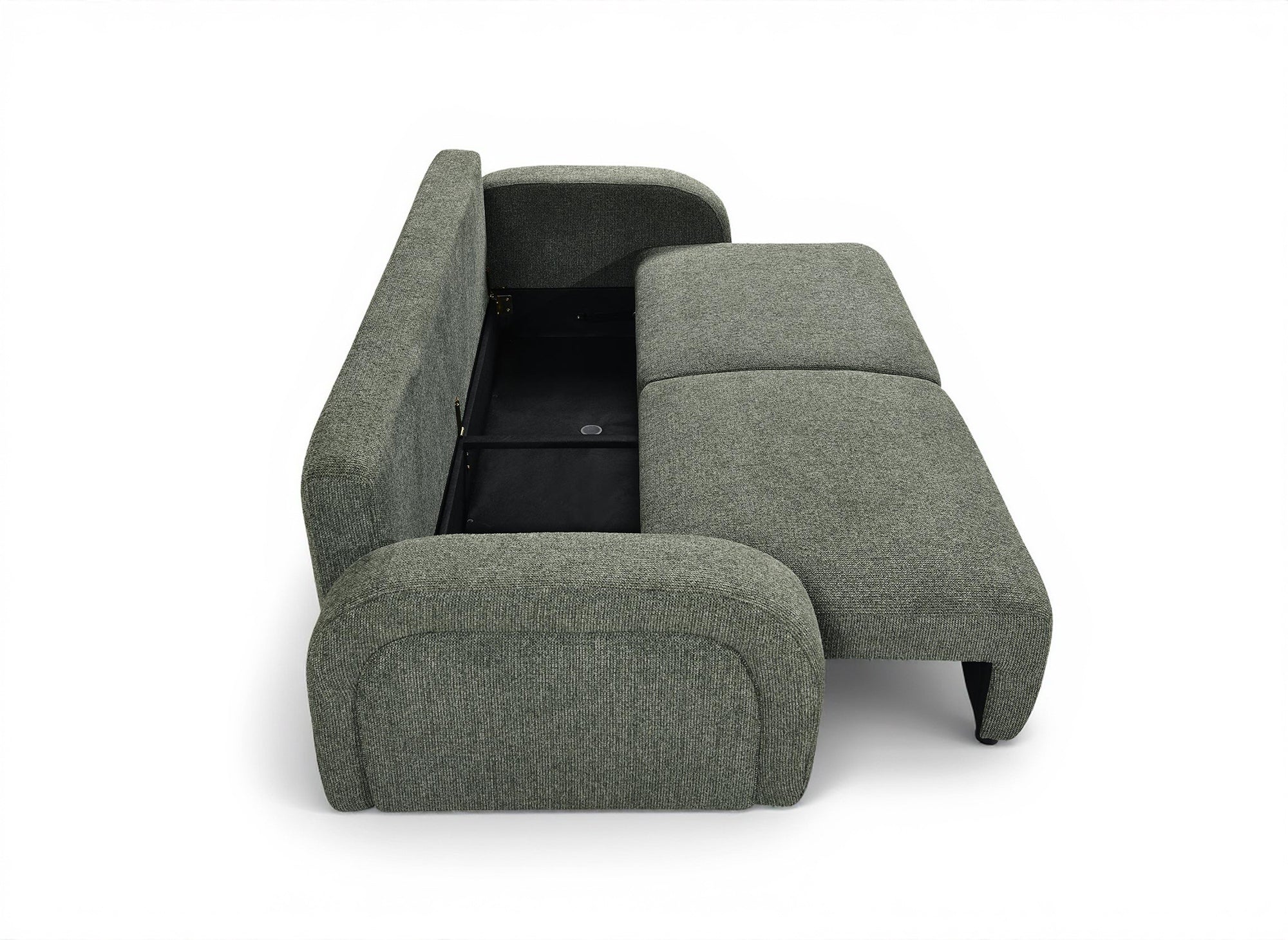 Canapé convertible 3 places en tissu bouclette vert MAYORA