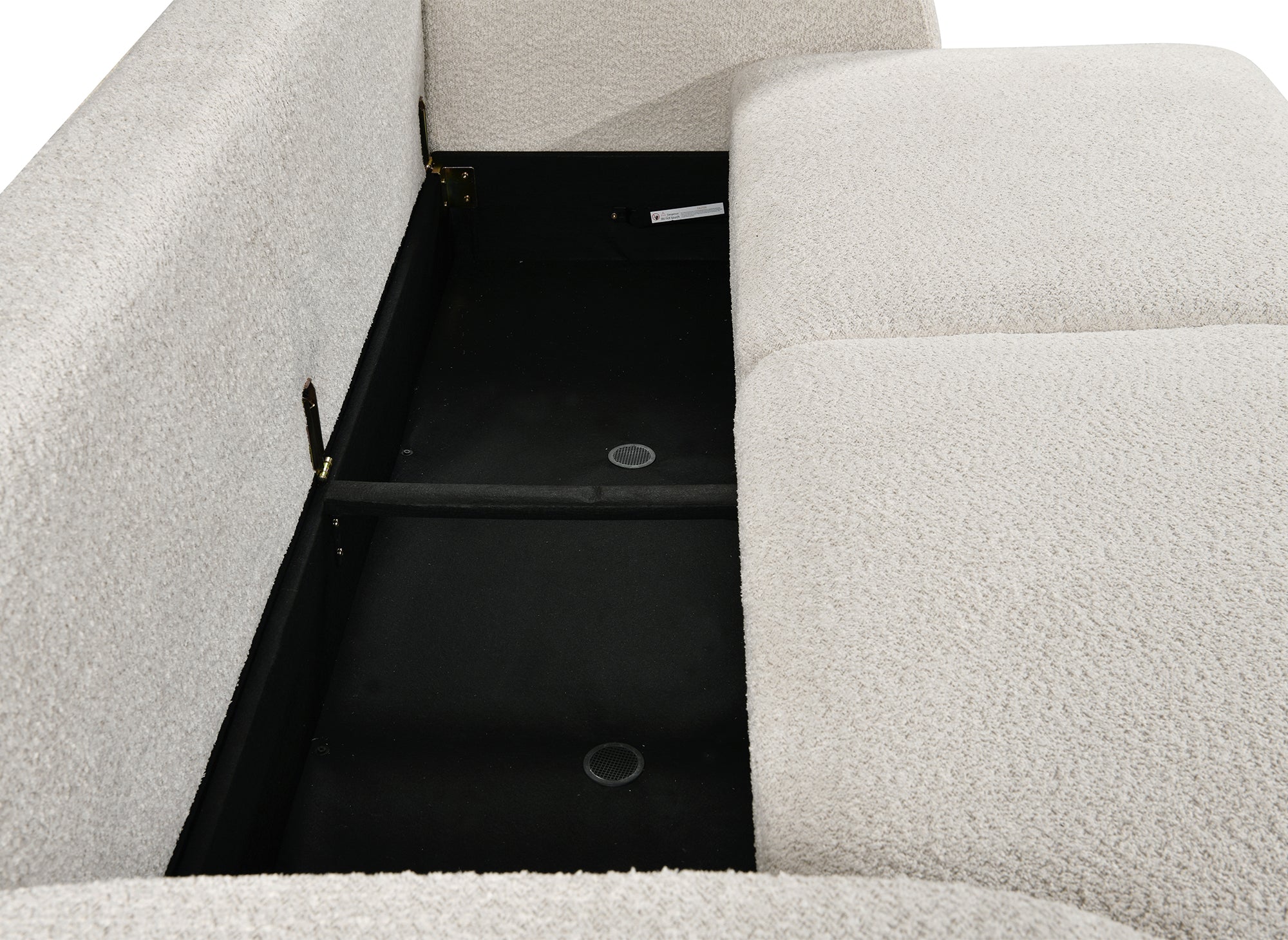 Canapé convertible 3 places en tissu bouclette écru MAYORA