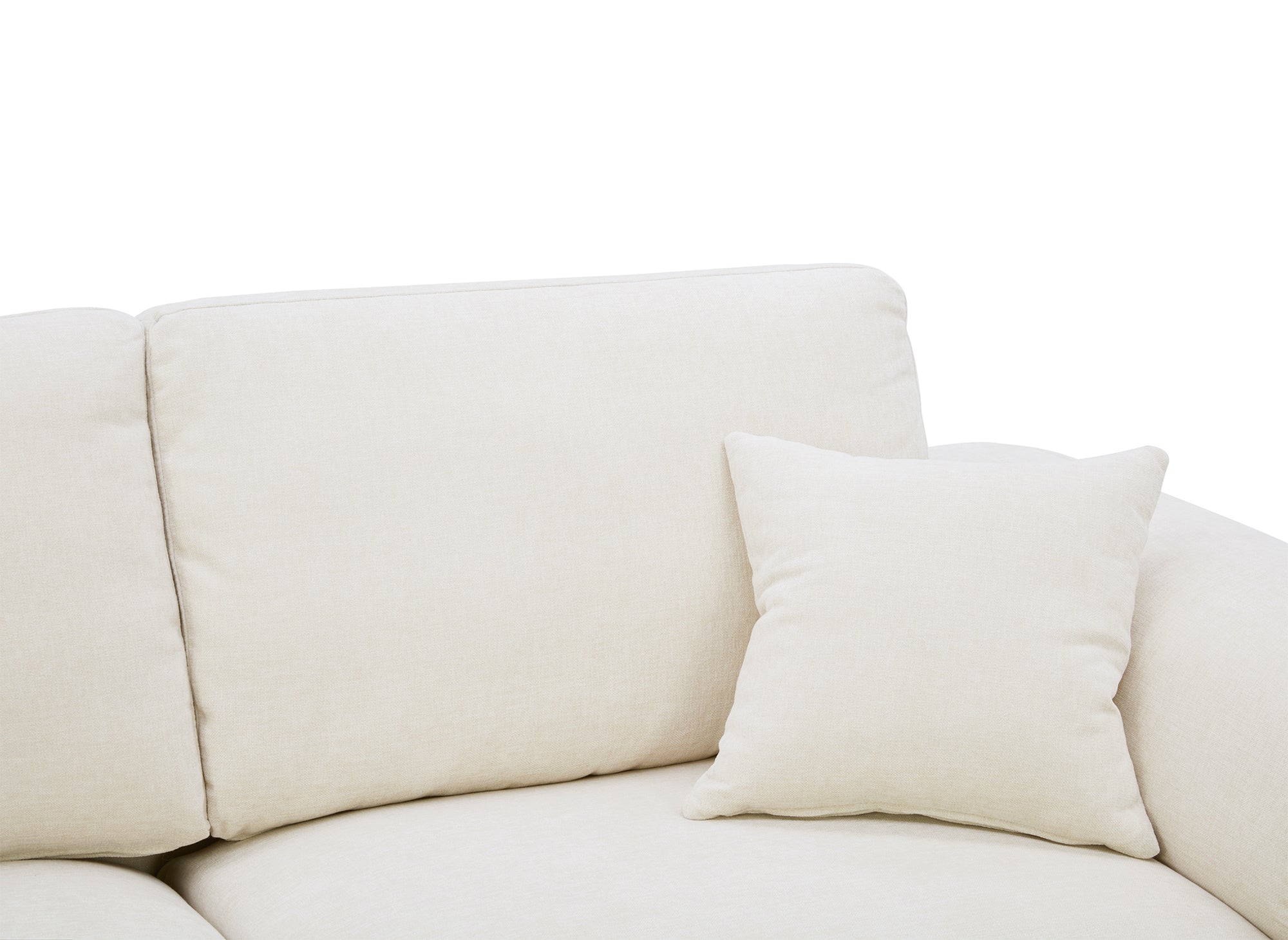 Canapé droit 3 places en velours chiné beige ABELIA