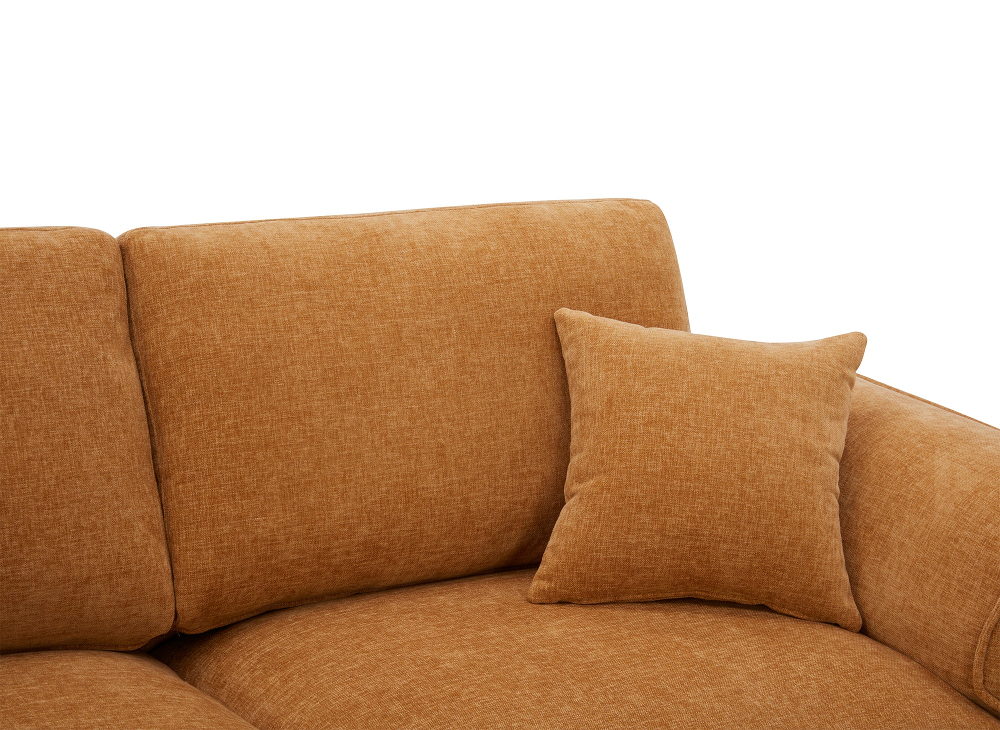 Canapé droit 3 places en velours chiné moutarde ABELIA