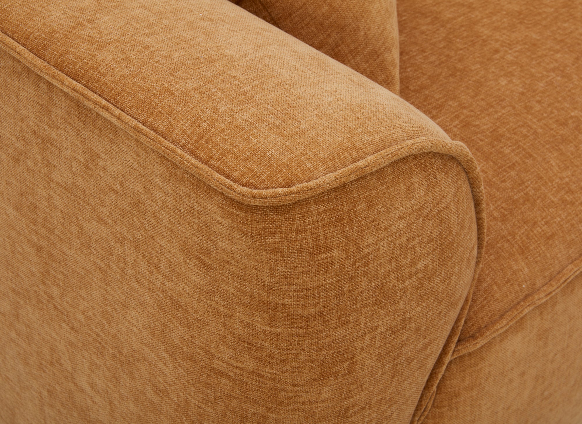 Canapé droit 3 places en velours chiné moutarde ABELIA