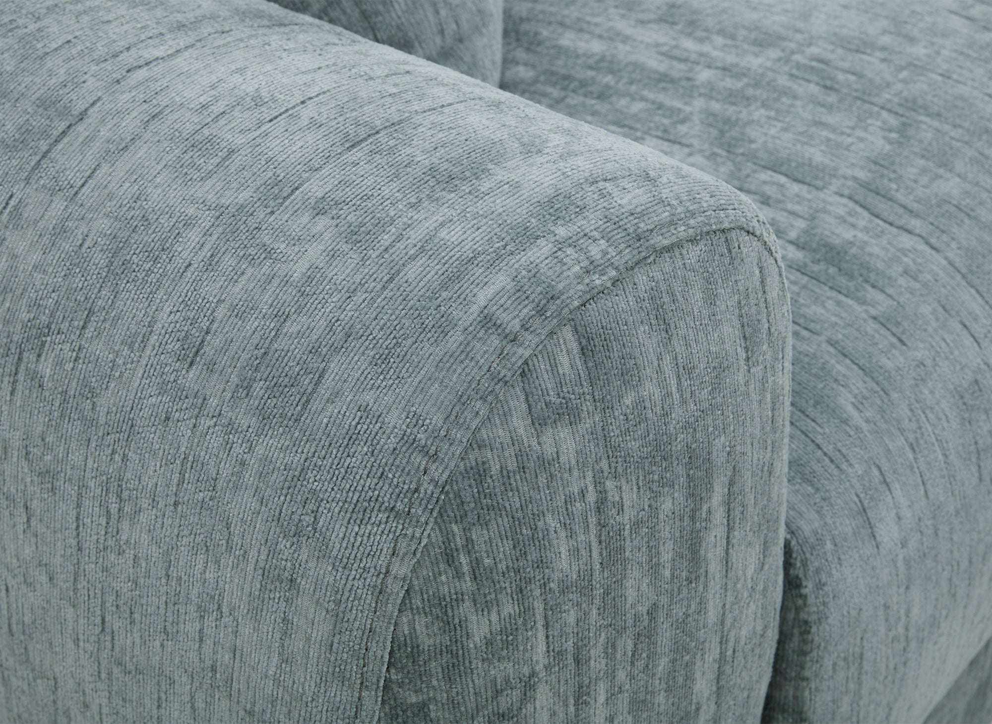 Canapé d'angle en velours chiné bleu BALIANE