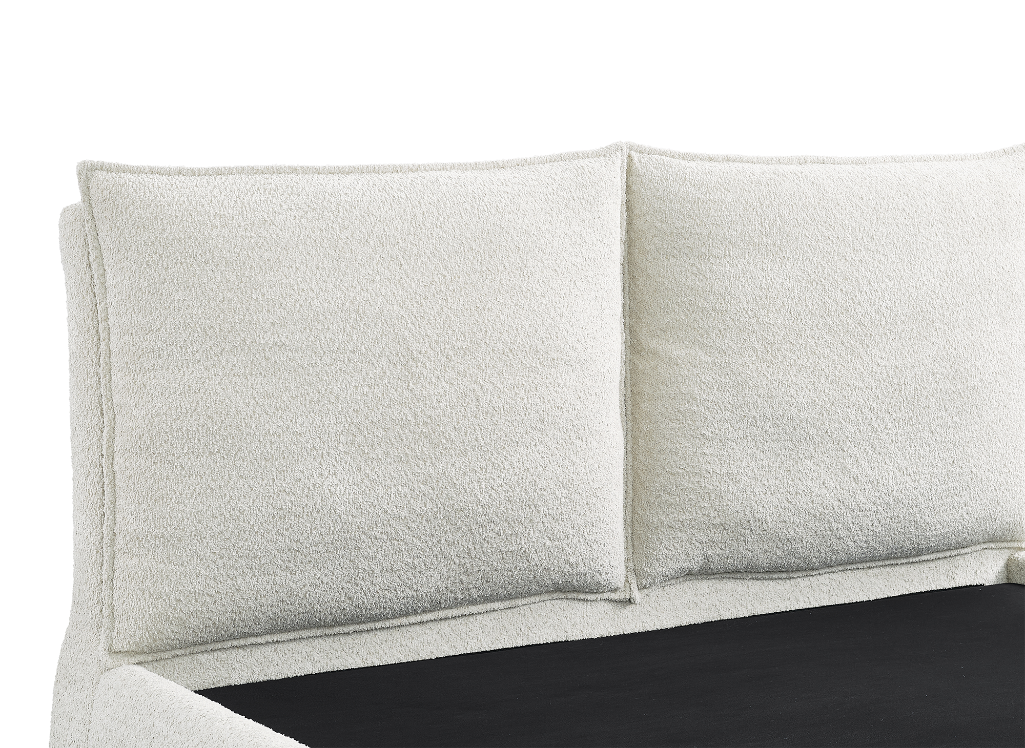 Lit coffre en tissu bouclette beige 180x200 cm MELY