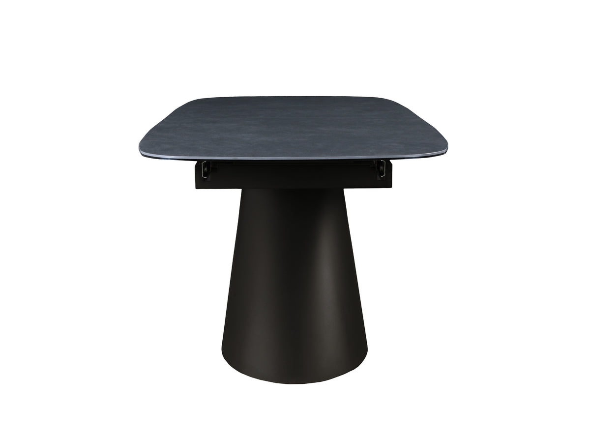 Table à manger extensible pieds métal marron plateau céramique 180-240 cm MILANO