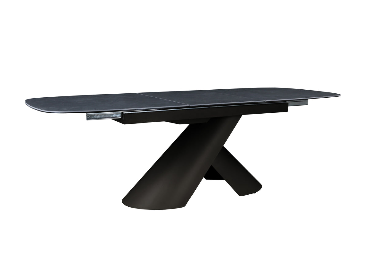 Table à manger extensible pieds métal marron plateau céramique 180-240 cm MILANO