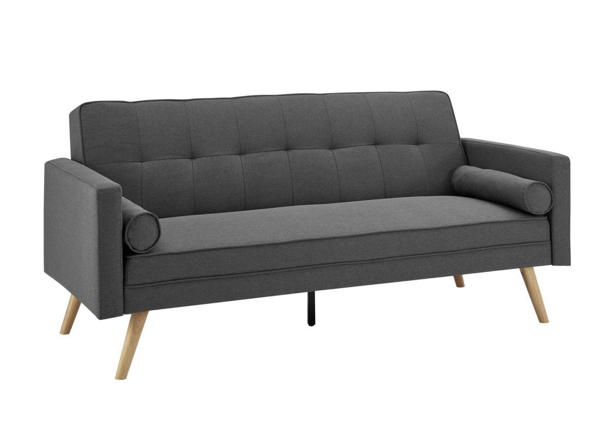 Banquette clic clac gris foncé en tissu TANIA - DécoInParis