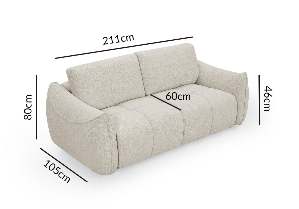 Canapé 3 places beige EZRA + Lot de 2 tables basses DORINE - DécoInParis