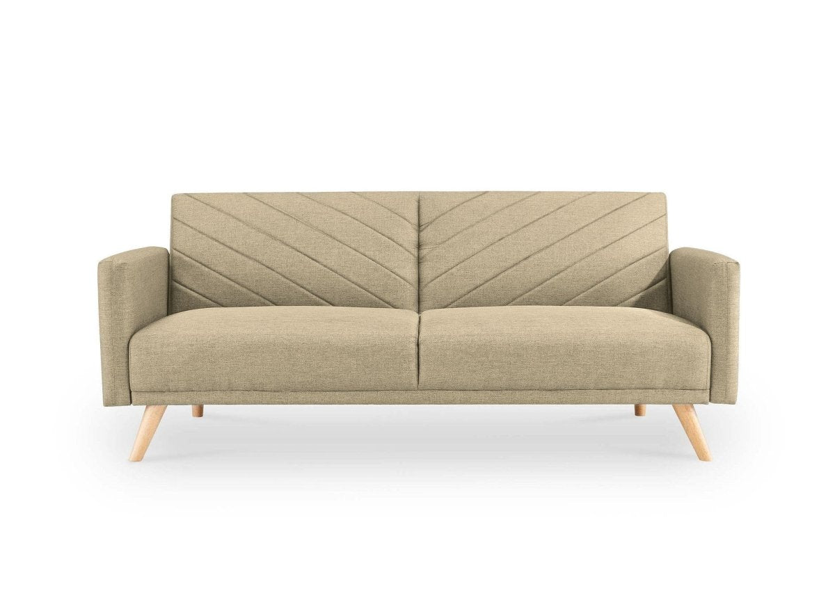 Canapé 3 places convertible scandinave en tissu beige BALDER - DécoInParis