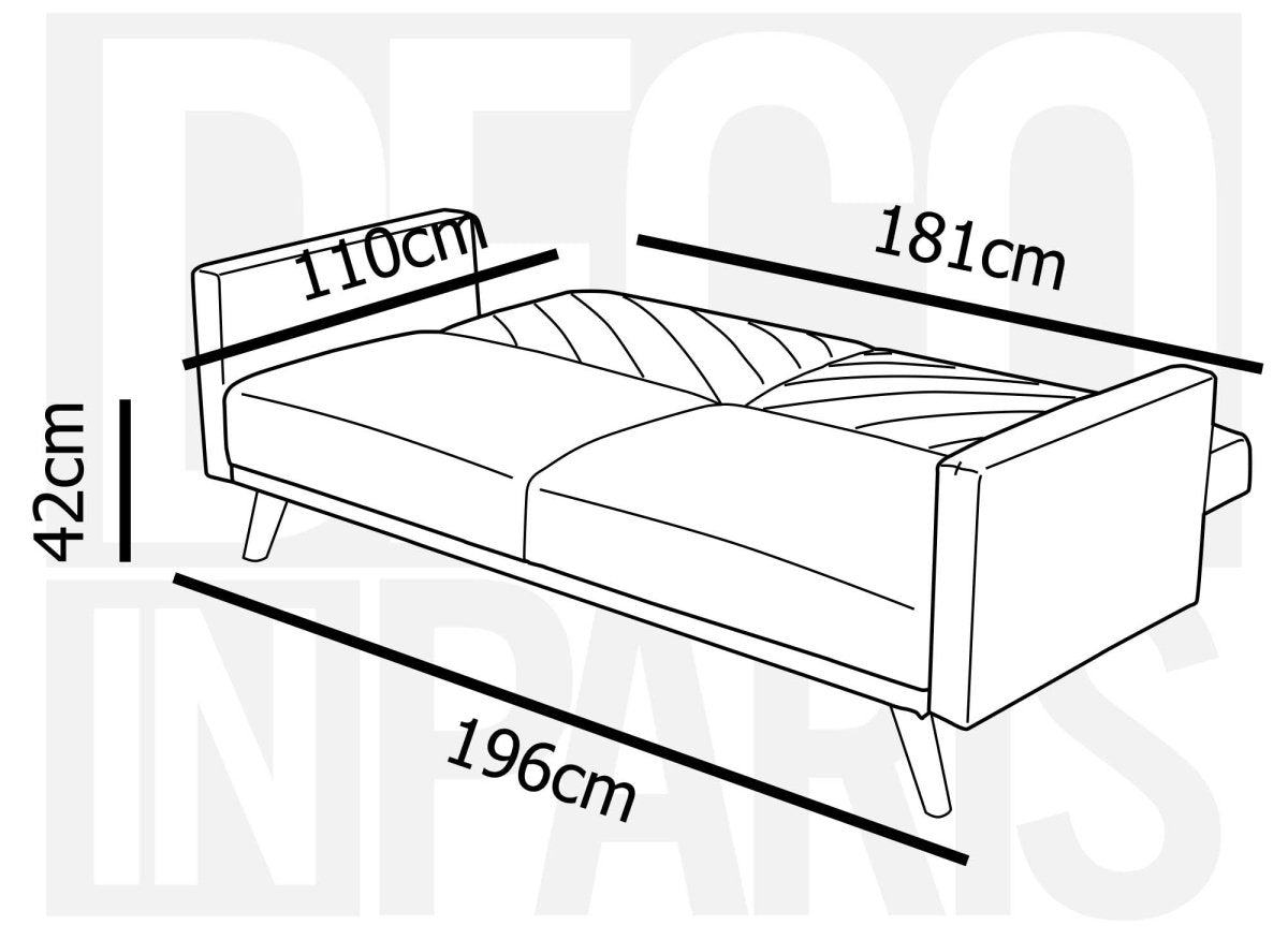 Canapé 3 places convertible scandinave en tissu beige BALDER - DécoInParis