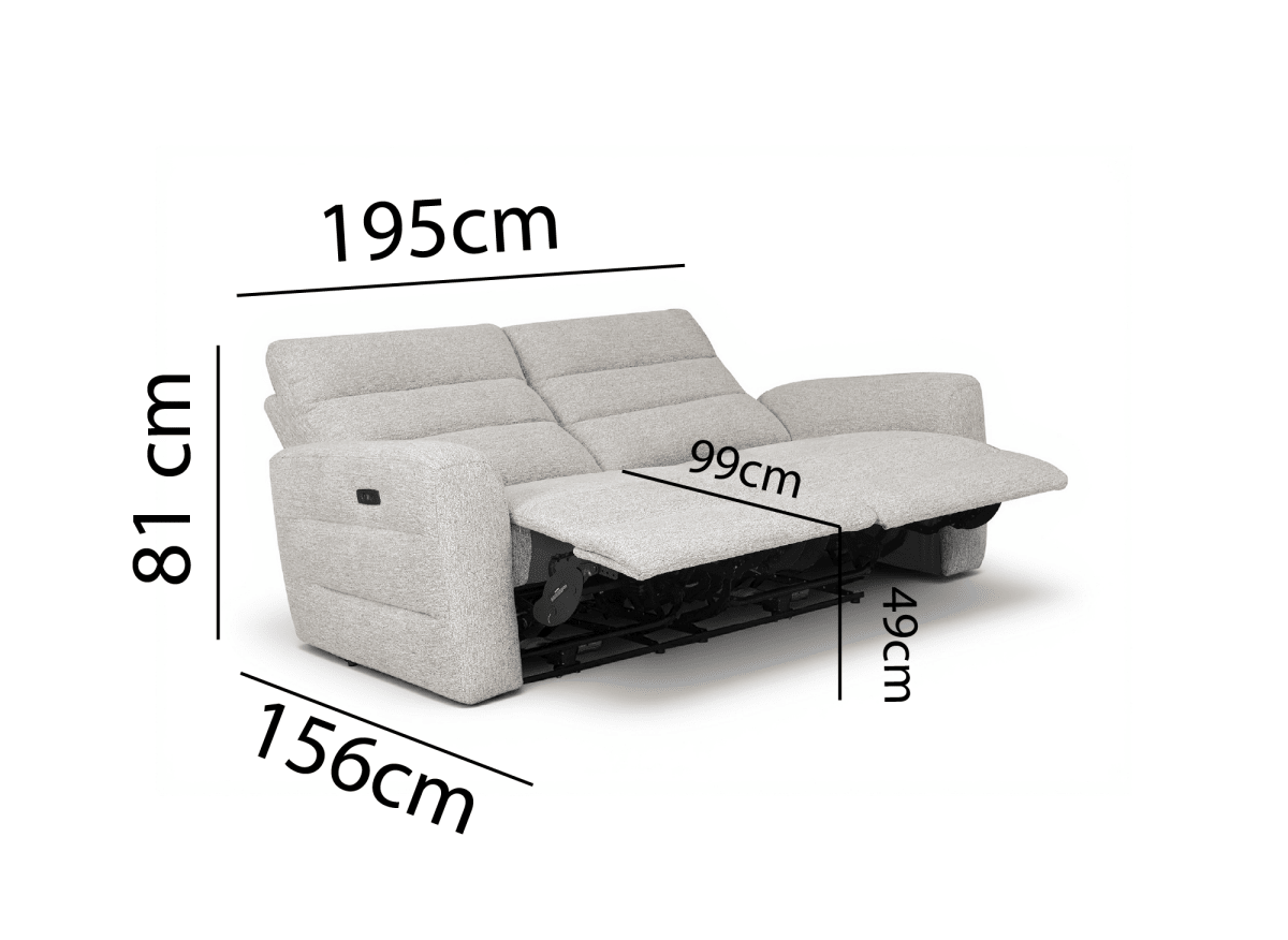 Canapé 3 places relax électrique DAVY + Lot de 2 tables basses AMERIO - DécoInParis