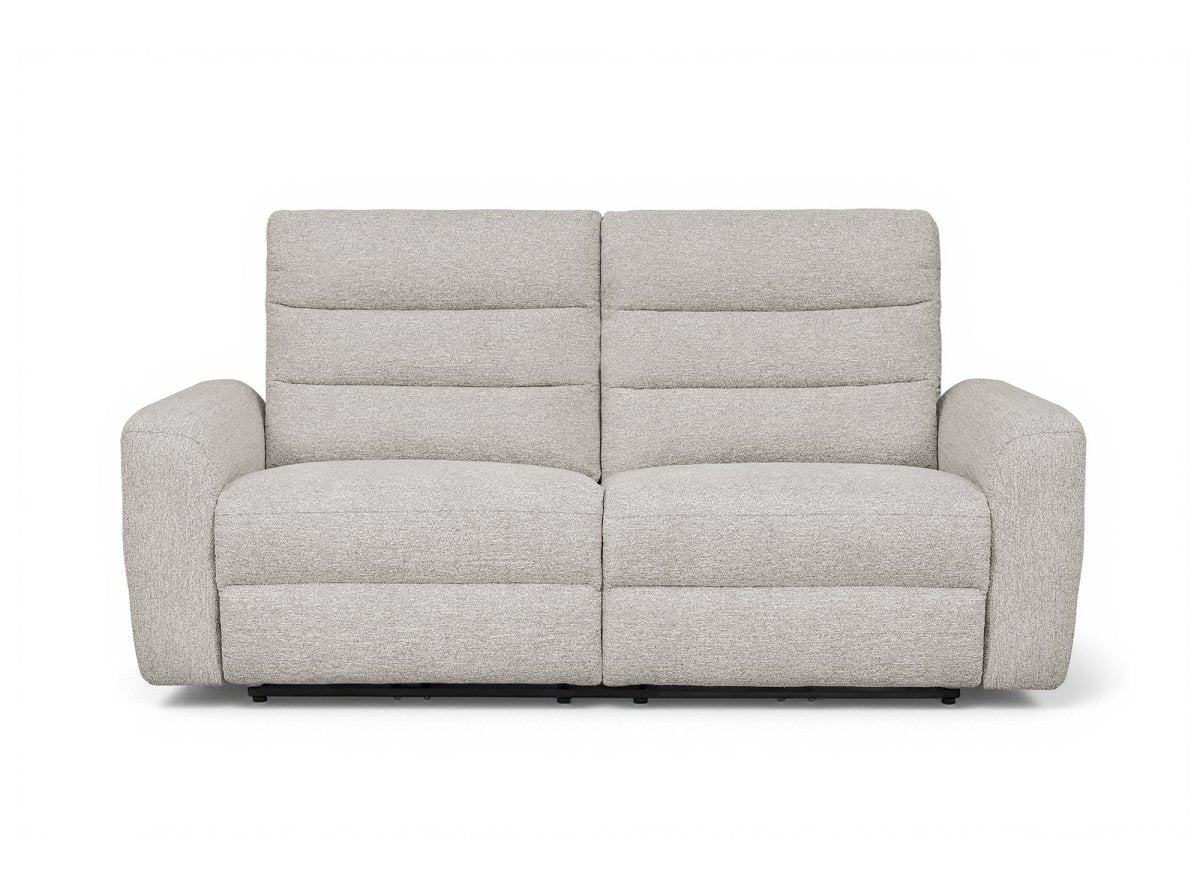 Canapé 3 places relax électrique en tissu bouclette beige DAVY - DécoInParis