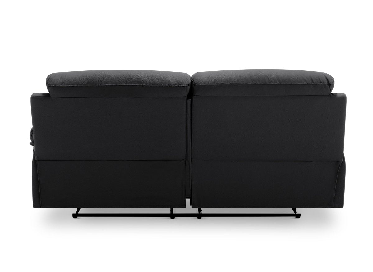 Canapé 3 places relax manuel en simili cuir noir DANY - DécoInParis