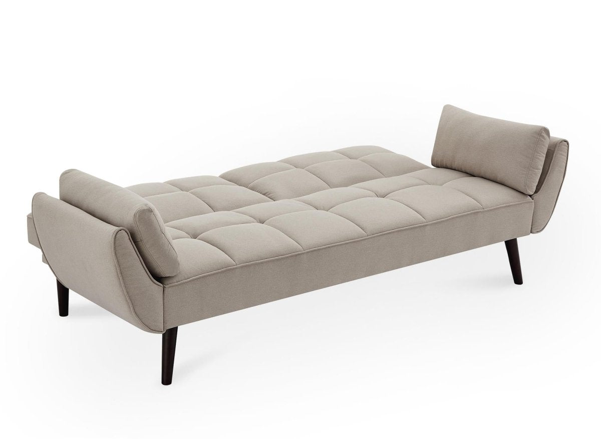 Canapé clic clac 3 places en tissu beige NARA - DécoInParis