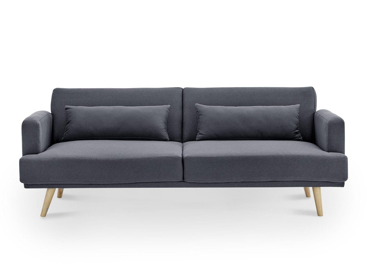 Canapé clic clac 3 places en tissu gris foncé BART - DécoInParis