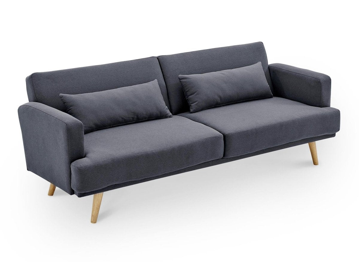 Canapé clic clac 3 places en tissu gris foncé BART - DécoInParis