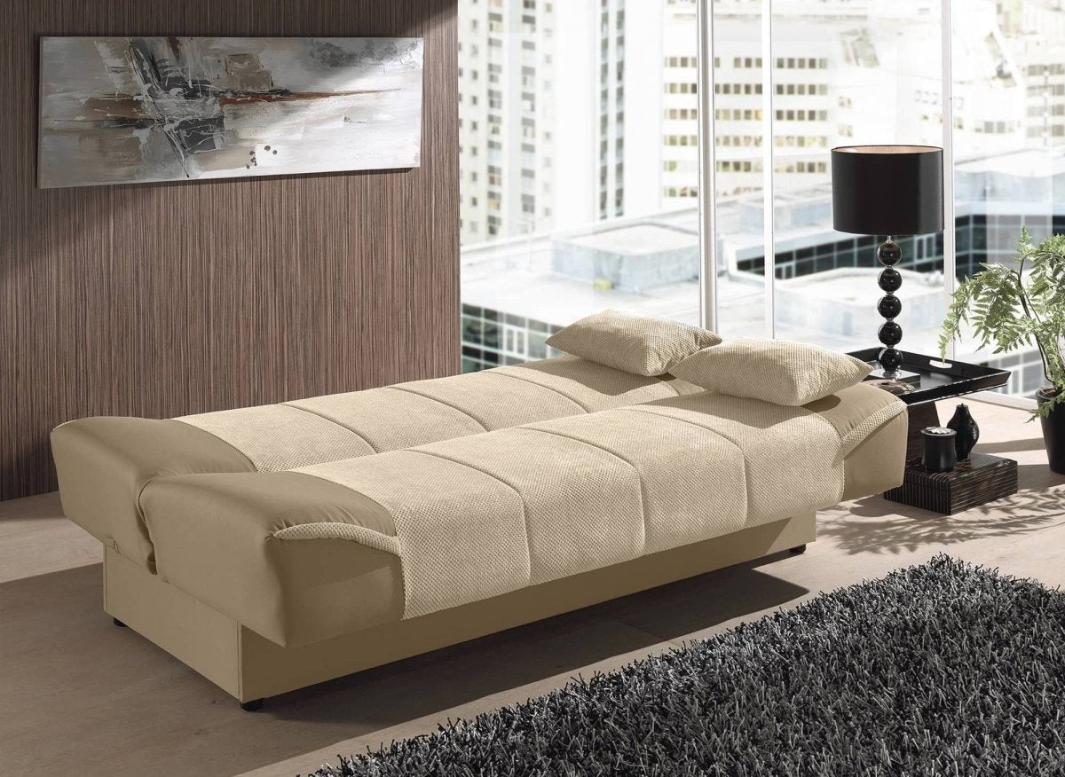Canapé clic clac beige convertible NATI - DécoInParis