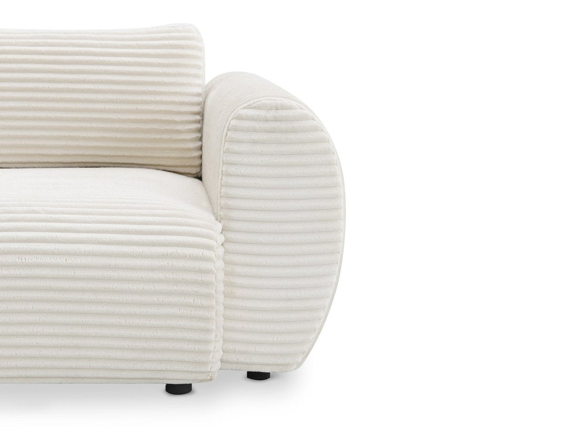 Canapé convertible 3 places avec coffre en gros côtelé doux beige TILDA - DécoInParis