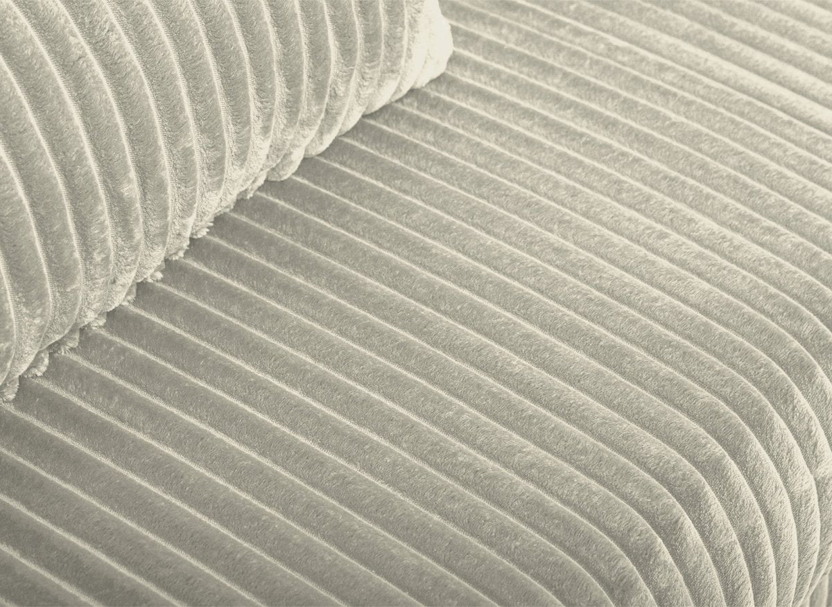 Canapé convertible 3 places avec coffre en velours côtelé épais beige ZURIA - DécoInParis