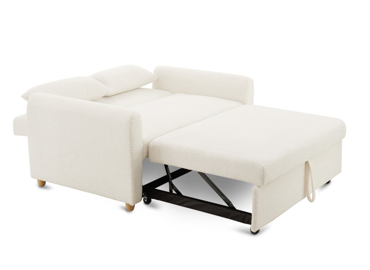 Canapé convertible 3 places écru KALAYA + Table basse ELIO - DécoInParis