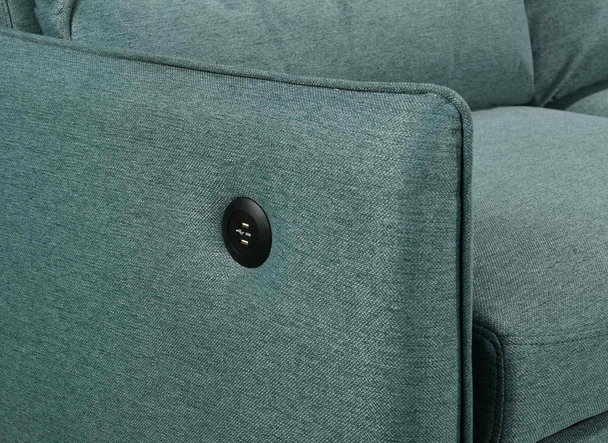 Canapé convertible 3 places en tissu vert ZADIG - DécoInParis