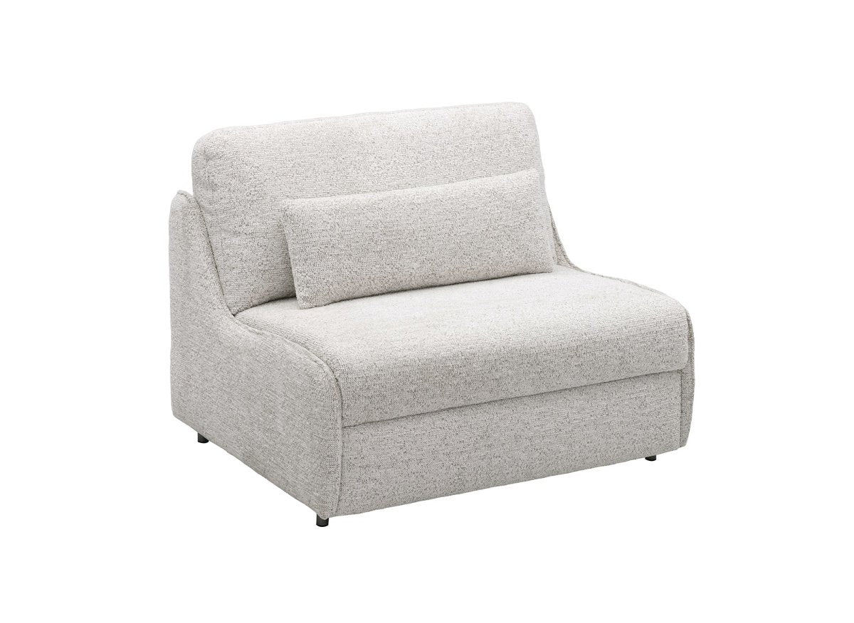 Canapé convertible express 1 place en tissu bouclette beige IMELDA - DécoInParis