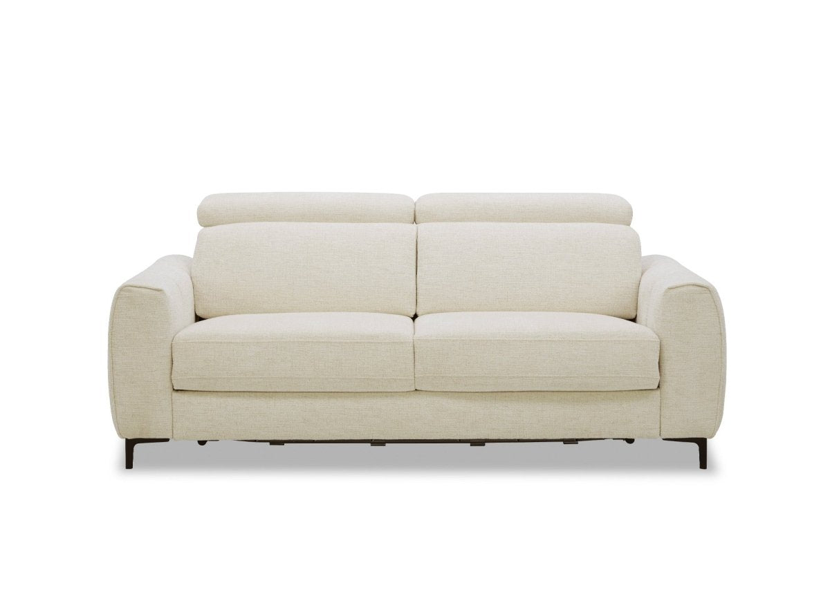Canapé convertible express 3 places en velours texturé beige CALEB - DécoInParis