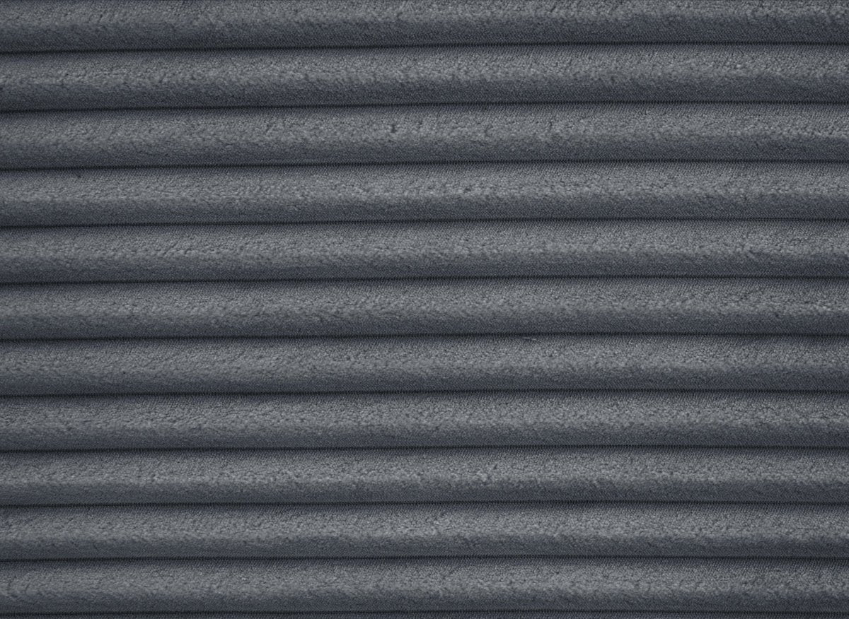 Canapé d'angle convertible avec coffre en velours gros côtelé doux gris TILDA - Angle droit - DécoInParis