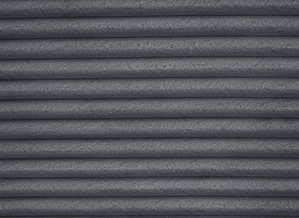 Canapé d'angle convertible avec coffre en velours gros côtelé doux gris TILDA - Angle gauche - DécoInParis