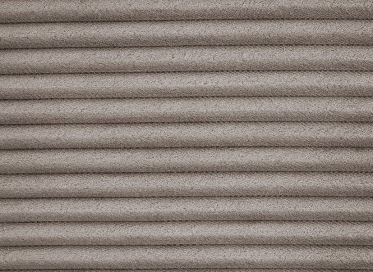 Canapé d'angle convertible avec coffre en velours gros côtelé doux taupe TILDA - Angle droit - DécoInParis