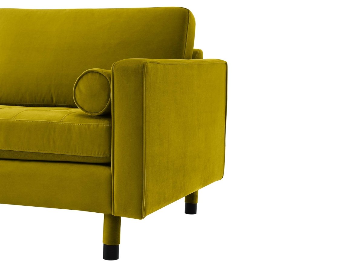 Canapé d'angle fixe en velours vert doré SALAMBO - Angle Gauche - DécoInParis