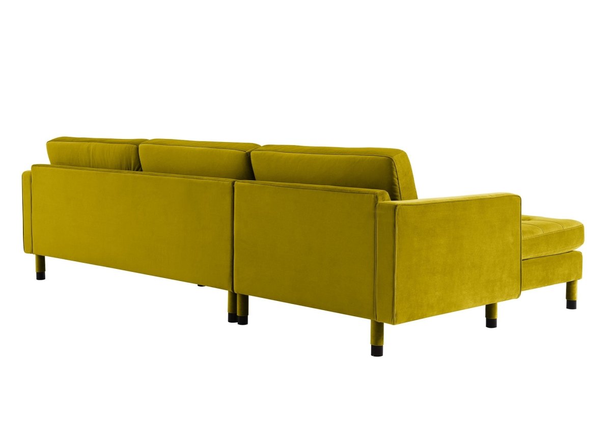 Canapé d'angle fixe en velours vert doré SALAMBO - Angle Gauche - DécoInParis