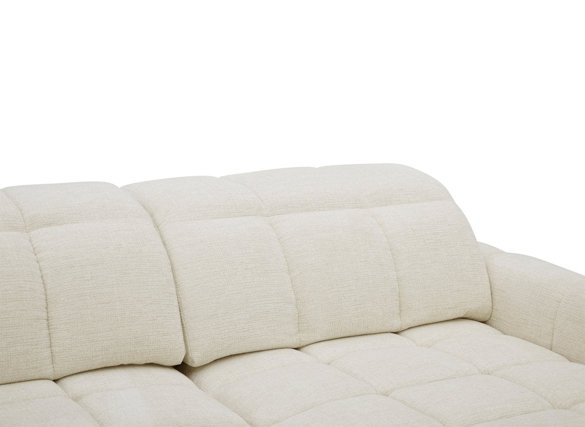 Canapé d'angle relax électrique en velours chiné beige DANIA - Angle droit - DécoInParis